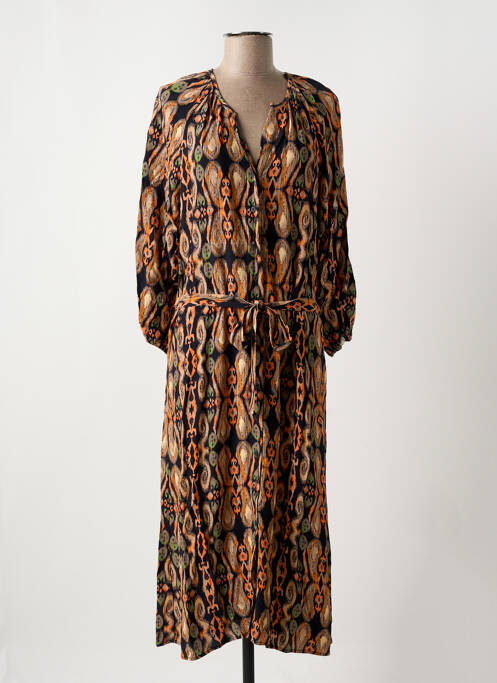 Robe longue orange GEISHA pour femme