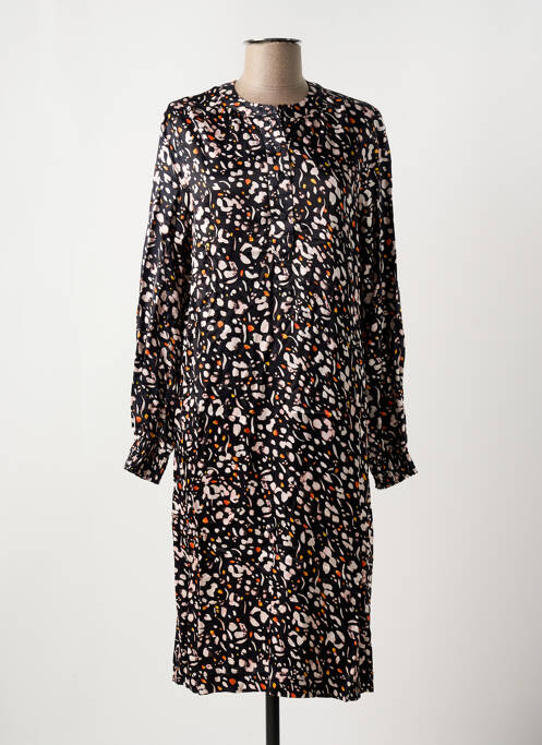 Robe mi-longue noir GEISHA pour femme