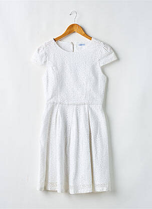 Robe mi-longue doublure manches courtes blanc MAYORAL fille