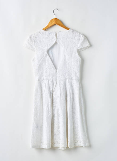 Robe mi-longue fermeture zippée au dos manches courtes blanc MAYORAL fille
