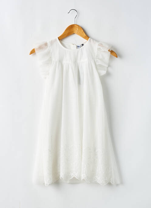 Robe courte blanc 3 POMMES pour fille