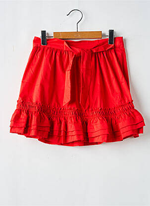 Jupe courte tissage popeline rouge MAYORAL fille