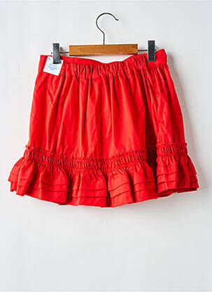 Jupe courte tissage popeline rouge MAYORAL fille