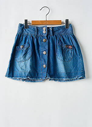 Jupe courte coupe droite bleu BOBOLI fille