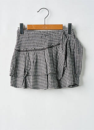 Jupe courte tissage popeline noir 3 POMMES fille