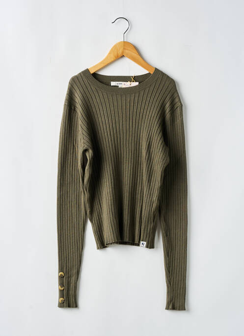 Pull tissage côtelé manches longues vert GARCIA fille