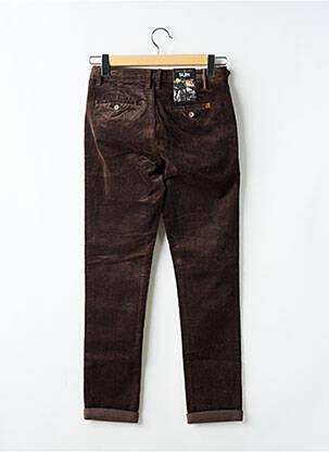 Pantalon slim fermeture zippée sous rabat boutonné taille normale marron BENSON & CHERRY homme