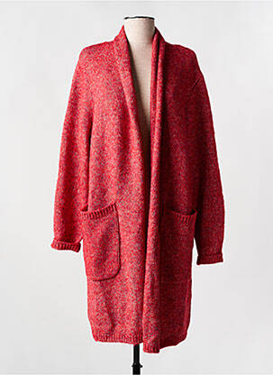 Gilet manches longues coupe cintrée rouge LPB femme