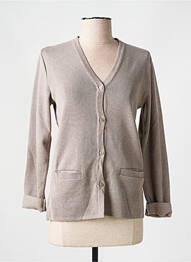 Gilet manches longues coupe cintrée beige ELEANE femme
