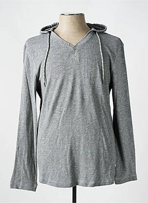Pull col v manches longues gris TOM TAILOR homme