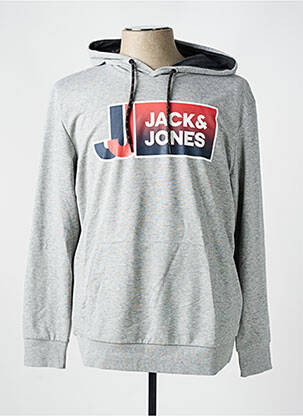 Pull col v manches longues gris JACK & JONES homme