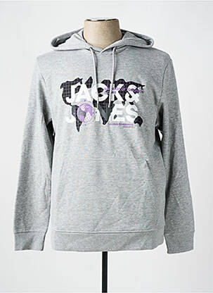 Pull col v manches longues gris JACK & JONES homme