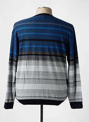Pull col v manches longues bleu PAUL RHODAMEL homme