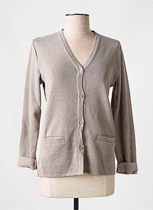 Gilet manches longues beige ELEANE pour femme