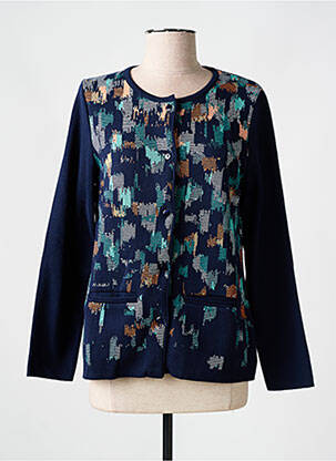 Gilet manches longues bleu ELEANE pour femme