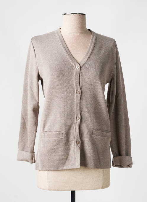 Gilet manches longues beige ELEANE pour femme