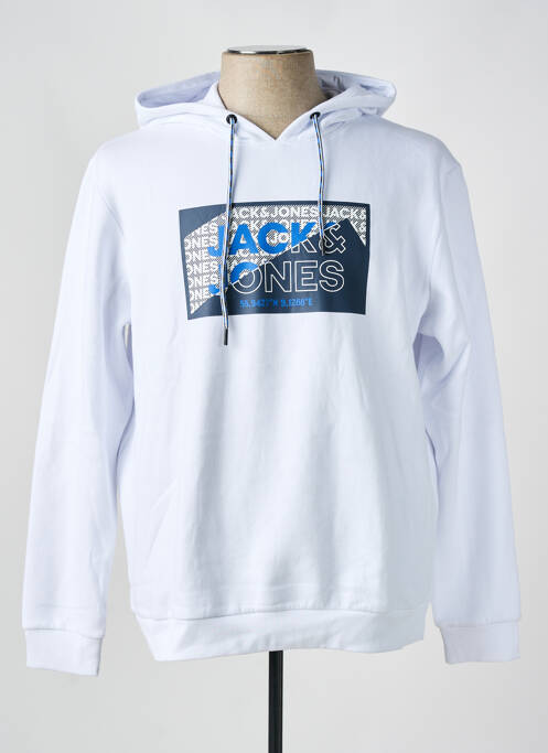 Sweat-shirt à capuche blanc JACK & JONES pour homme