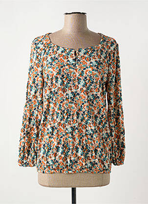 Blouse col rond manches longues orange TOM TAILOR femme