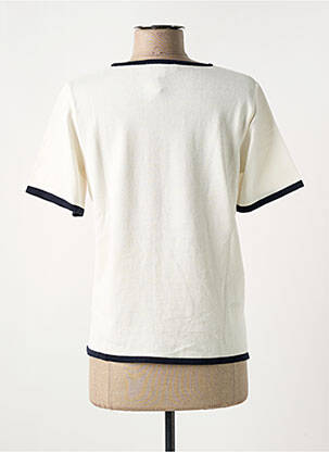 Pull coupe cintrée manches courtes beige ELEANE femme