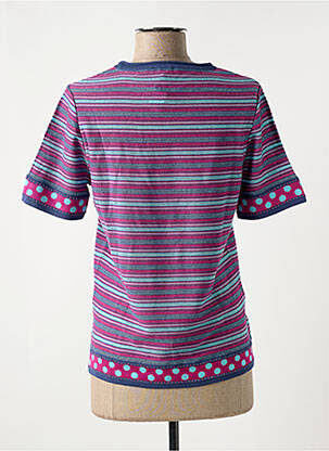 Sweat-shirt col rond manches courtes violet ELEANE femme