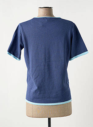 Pull coupe cintrée manches courtes bleu ELEANE femme
