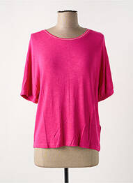 Pull tissage chiné manches courtes rose STREET ONE femme