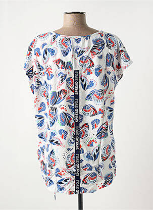 Blouse tissage popeline manches courtes blanc CECIL femme