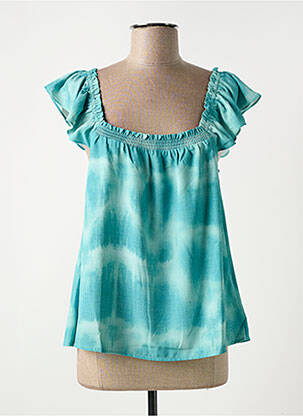 Blouse manches courtes manches courtes vert GRACE & MILA femme