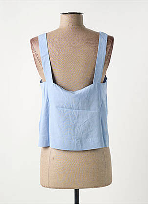 Top col rond manches 3/4 bleu GRACE & MILA femme