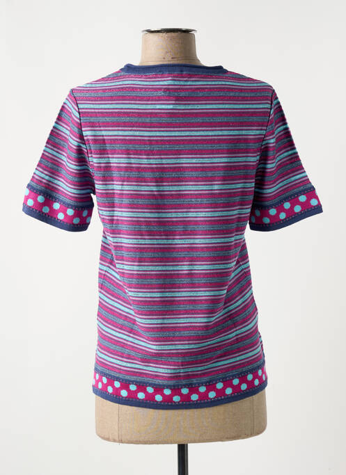 Sweat-shirt col rond manches courtes violet ELEANE femme