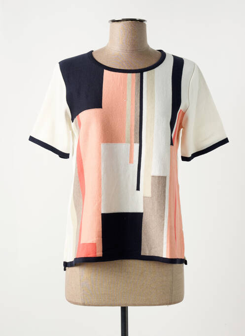 Pull coupe cintrée manches courtes beige ELEANE femme