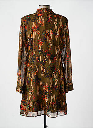Robe courte coupe fluide manches longues vert LPB LES PETITES BOMBES  femme