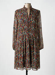 Robe mi-longue coupe fluide manches longues rouge C'EST BEAU LA VIE femme