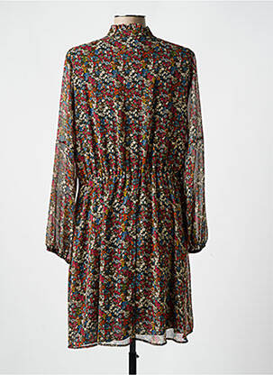 Robe mi-longue coupe fluide manches longues rouge C'EST BEAU LA VIE femme
