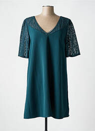 Robe courte coupe évasée manches courtes vert GRACE & MILA femme