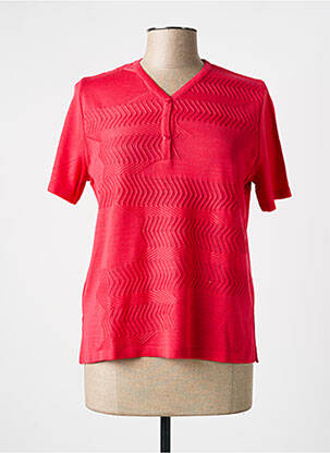 Pull coupe cintrée manches courtes rouge ELEANE femme