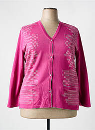 Gilet manches longues coupe cintrée rose ELEANE femme