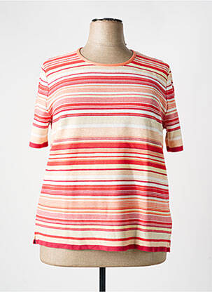 Pull coupe cintrée manches courtes orange ELEANE femme