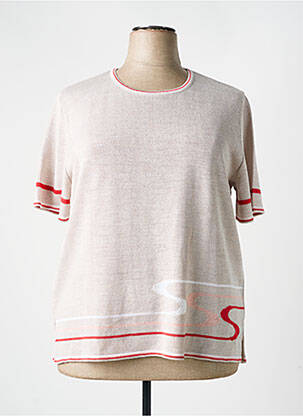 Pull tissage chiné manches courtes gris ELEANE femme