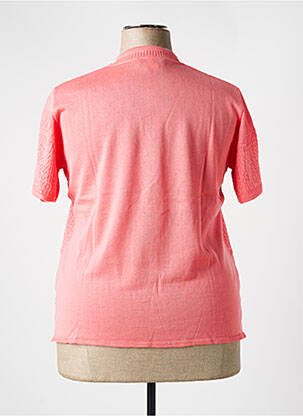 Pull coupe cintrée manches courtes rose ELEANE femme