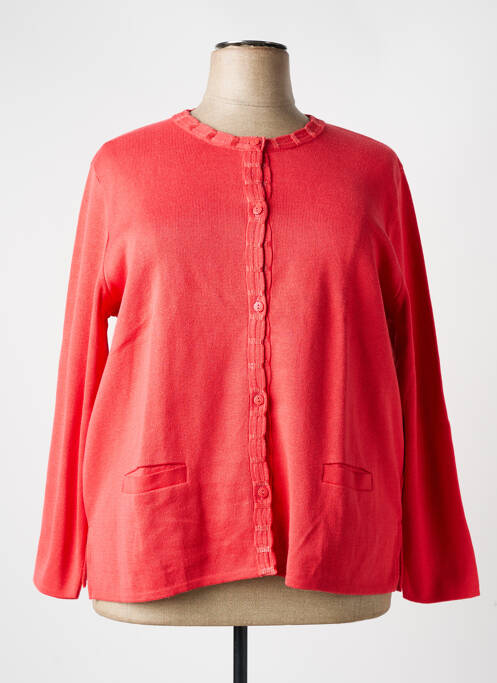 Gilet manches longues orange ELEANE pour femme