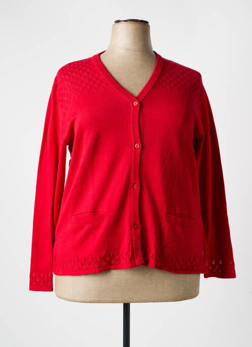 Gilet manches longues rouge ELEANE pour femme