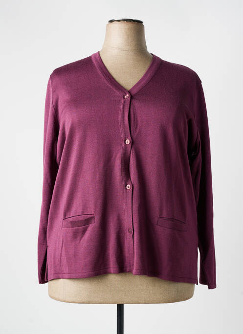 Gilet manches longues violet ELEANE pour femme