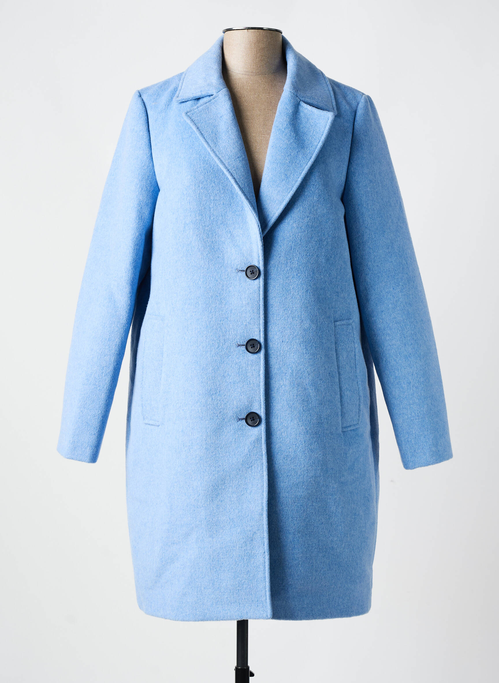 Manteau Long Coupe Droite Bleu Tom Tailor Femme 2563971-bleu00