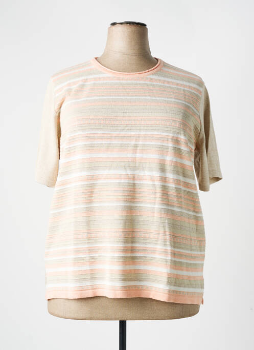 Pull tissage chiné manches courtes beige ELEANE femme