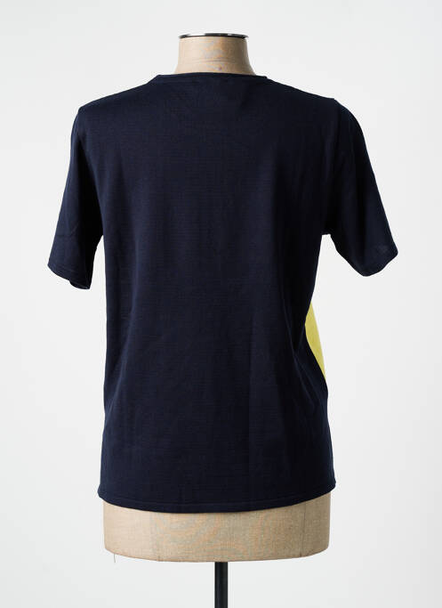 Pull coupe cintrée manches courtes bleu ELEANE femme