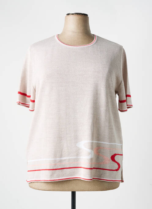 Pull tissage chiné manches courtes gris ELEANE femme