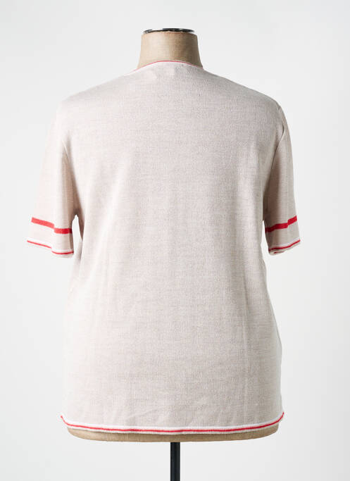 Pull tissage chiné manches courtes gris ELEANE femme