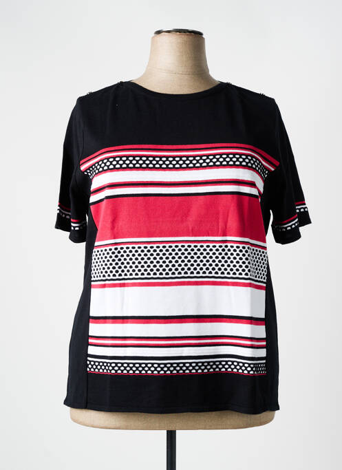 Pull coupe cintrée manches courtes noir ELEANE femme