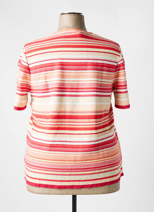 Pull coupe cintrée manches courtes orange ELEANE femme